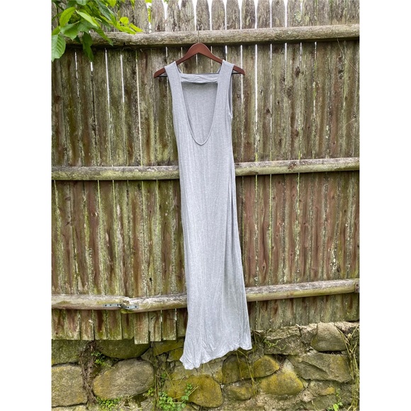 Open Back Gray Maxi w/ Slit - sz M - Picture 2 of 3